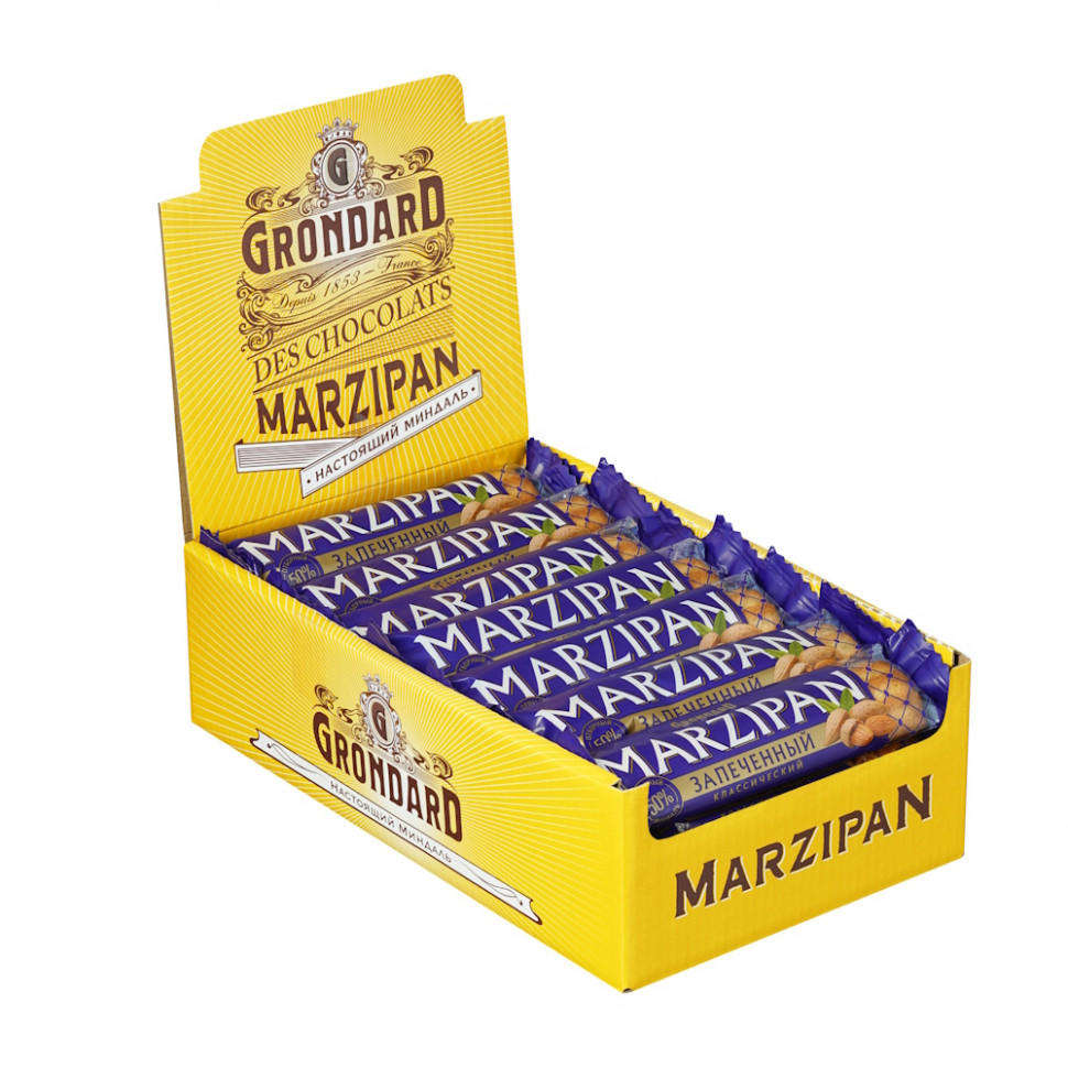  TM Grondard   (11161) Батончики НЕглазированные Марципановые Запечённые, (28шт по 40г)    в Жуковском