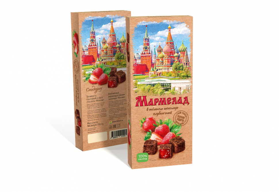  Сладарт Мармелад Клубничный в темном шоколаде, 150г  в Жуковском