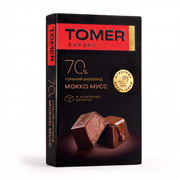 №2 Фабрика Томер  Горький шоколад с начинкой МОККО МУСС, 110г в Жуковском