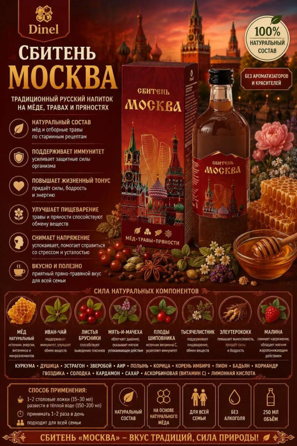 №3 Сбитень Москва, 250мл  в Жуковском